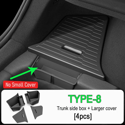 For Tesla Model Y Juniper 2025 2026 Car Trunk Side Storage Box Cover plate organizer Car trunk side storage box refit Accessorys