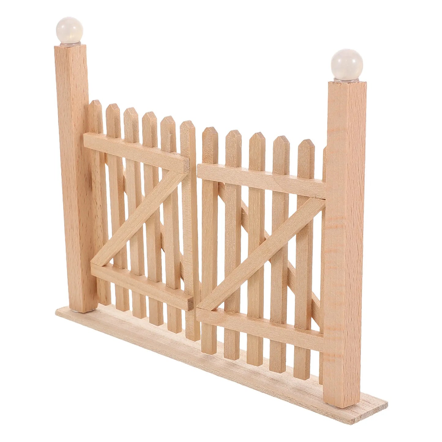 Miniature Double Door Garden :12 Scale Solid Wood for Dollhouse Outdoor Courtyard Street Scene Realistic Decoration