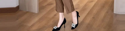 Chic Cotton Linen Two-Piece Set Short Sleeve  Collar Mom Summer Fashion Ensemble for Women over 35 Years Old