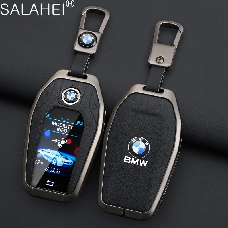 Leather Car Display LED Key Case Fob Cover Shell For BMW 3 5 7 Series G11 G12 G30 G31 X4 X5 X6 X7 i8 G32 G05 G07 X3 Accessories
