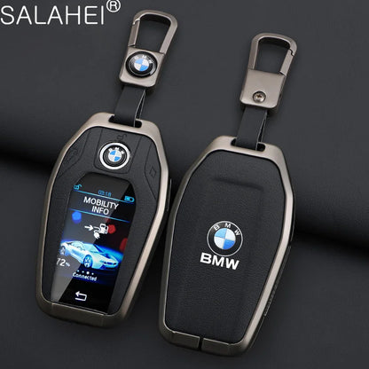Leather Car Display LED Key Case Fob Cover Shell For BMW 3 5 7 Series G11 G12 G30 G31 X4 X5 X6 X7 i8 G32 G05 G07 X3 Accessories