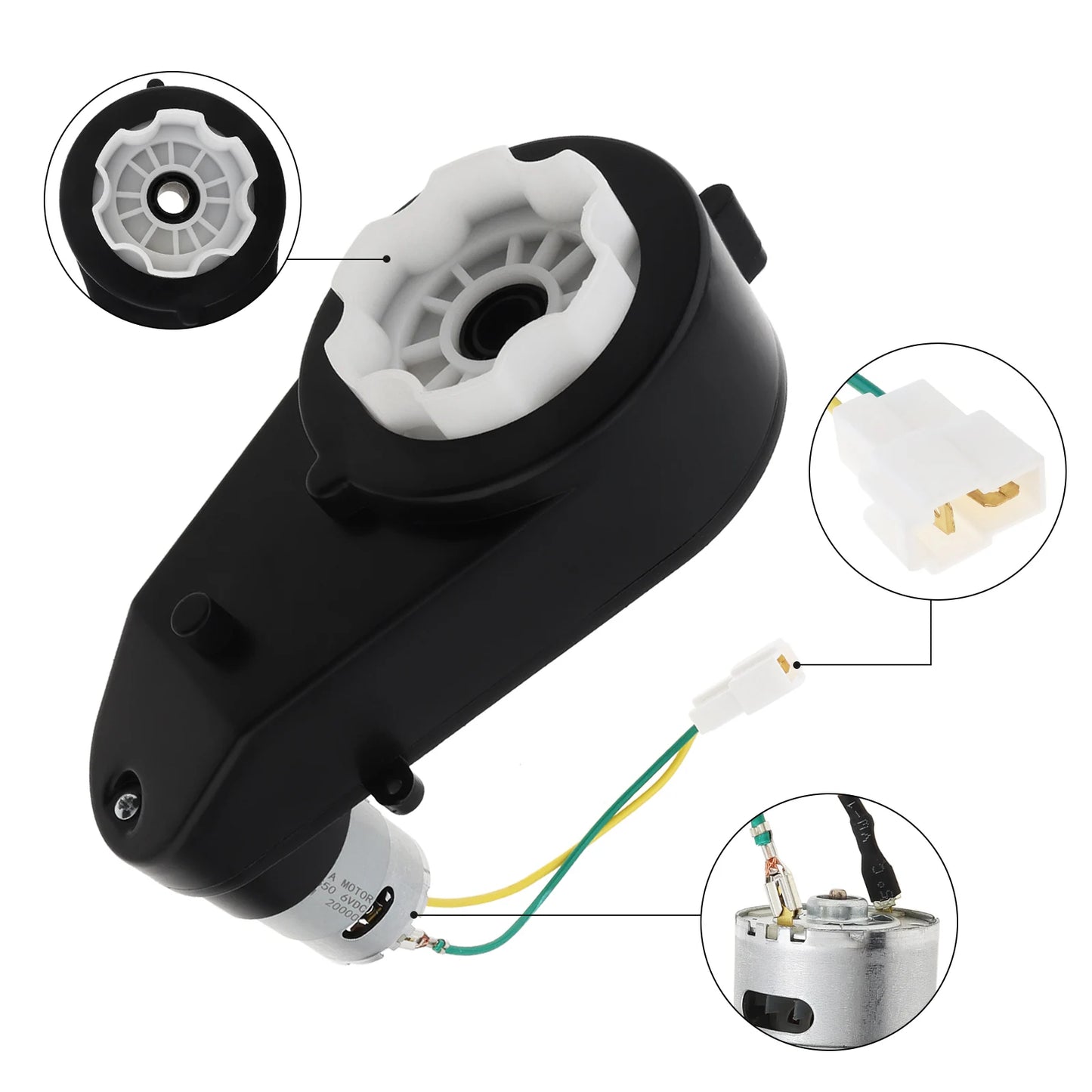 2Pcs RS550/555 Kids Ride On Toys Car Motors Gearbox 6/12/24V Car Wheels Gearbox High Speed DC Motor Tools for Remote Control Car