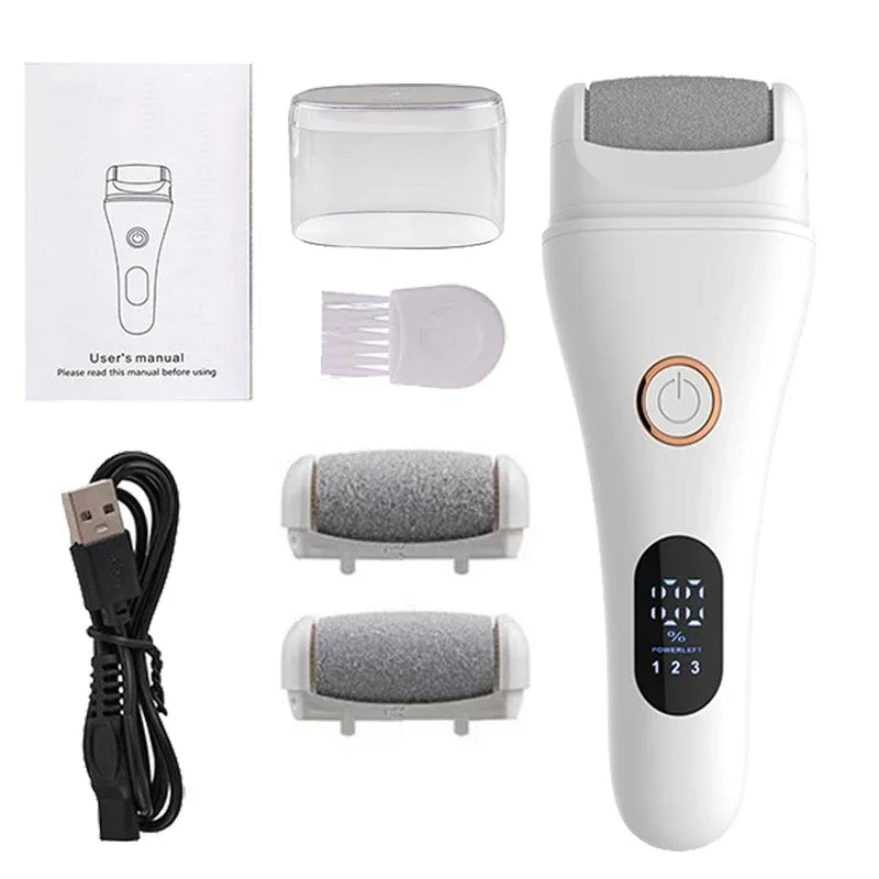 NEW Electric Callus Remover Professional Foot Polisher Pedicure Machine Tools Rechargeable 3 Speed Heel Scrubber 3 Grinder Heads