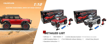 WLtoys 104020 1/10 Professional RC Car Off Road 4x4 2.4G 4WD Remote Control Climbing Cars 45mins Upgrade Version Adult Kids Toy
