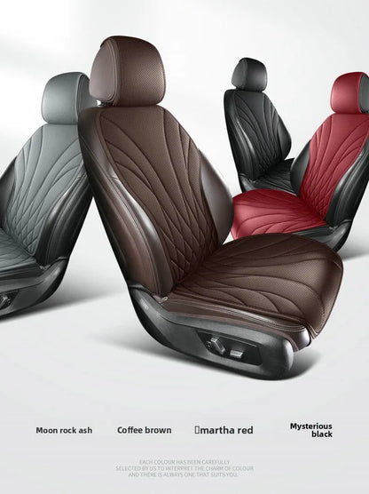 Sporty Universal Car Seat Cover Four Season Auto Perforated Leather Breathable Anti-Slip Covers Cushion SUV Car Seat Protection