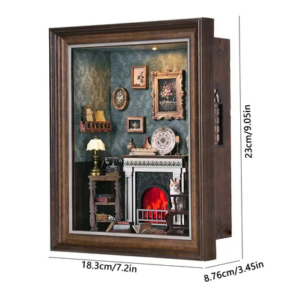 DIY Book Nook Kit Miniature Wooden 3D Puzzle Bookshelf Dollhouse Model Bookend Building Home Decoration For Christmas Gift