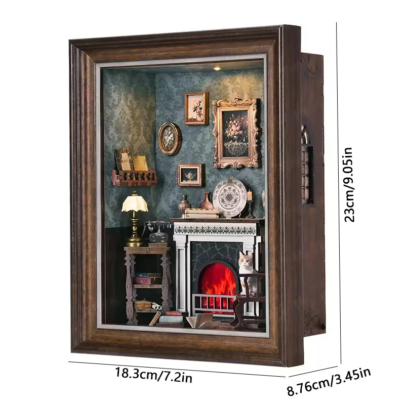 Book Nook Kit Holiday Bookstore DIY 3D Wooden Puzzle Dollhouse Photo frame ornament Model Bookend Building Home Decoration