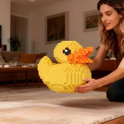 Yellow Duck Animal DIY Model Building Blocks Cartoon Pet Figures Bricks Creative Friend Girl Gift City Village