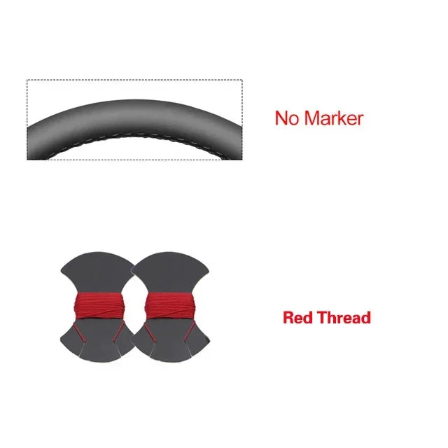 Black Faux Leather Car Steering Wheel Cover for Seat Ibiza (6J) 2008-2015 MII 2013-2020