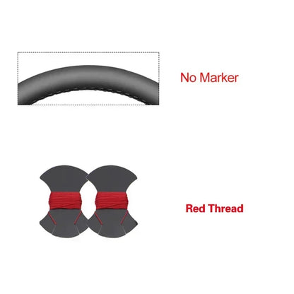 Black Faux Leather Car Steering Wheel Cover for Seat Ibiza (6J) 2008-2015 MII 2013-2020