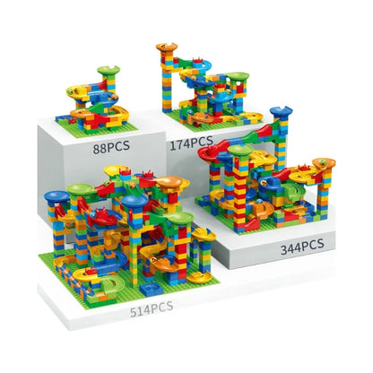 88-514PCS Marble Race Run Blocks Maze Ball Track Toy Compatible city Building Blocks Funnel Slide Blocks Toys DIY Bricks Toys