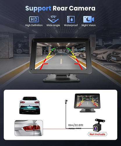 7" / 9" Portable Wireless Carplay Android Auto Car Radio Multimedia Player IPS Touch Screen AUX USB Bluetooth Mirror Link AHD
