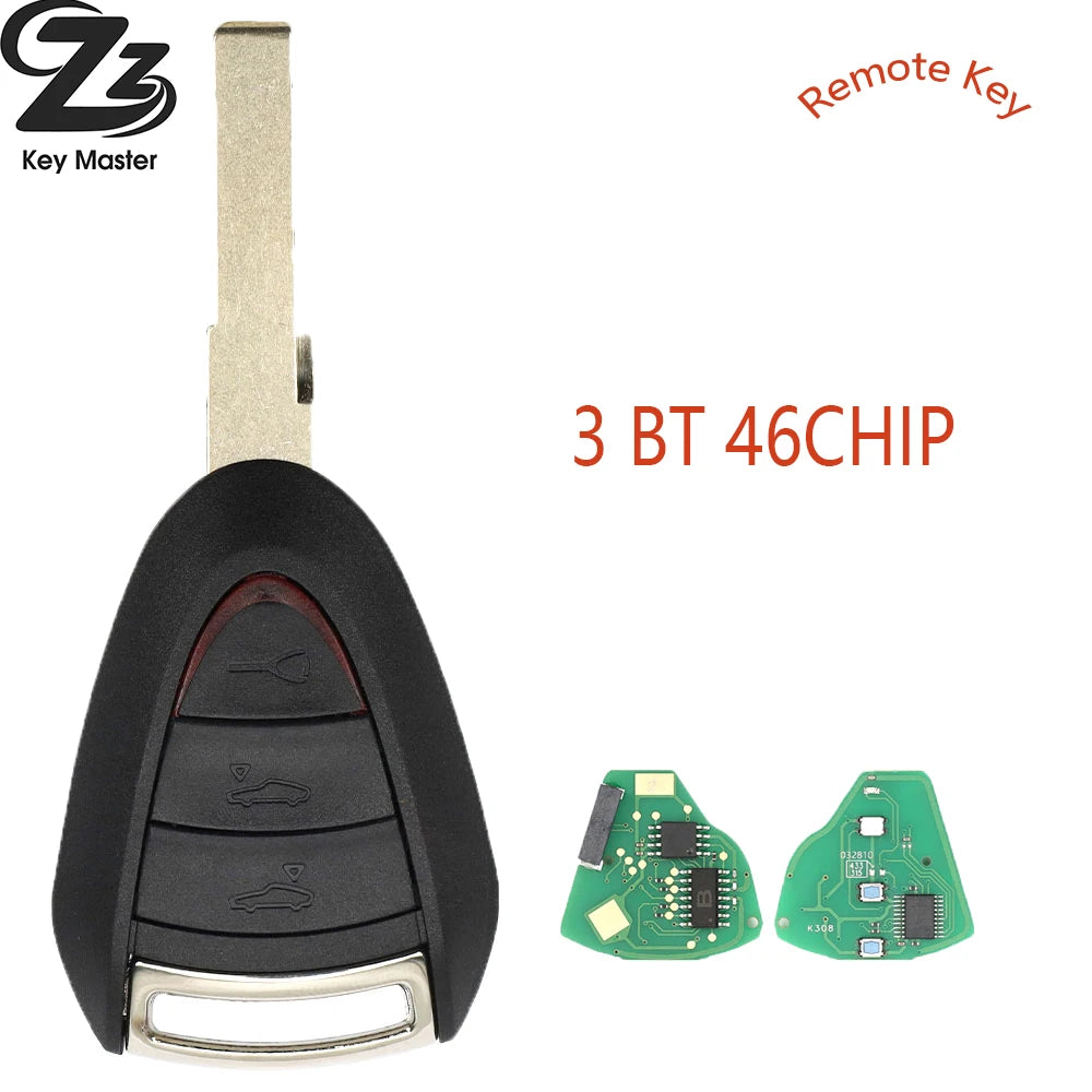 Zz ID46 Chip 315/433MHz Car Remote Control Key For Porsche Carrera Cayman 911 987 996 997 Boxster LXP-VIM2442 PN: 997-637-103-03
