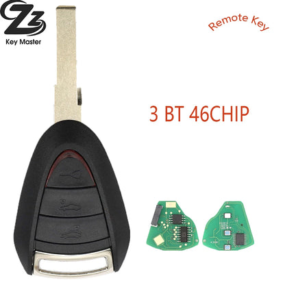 Zz ID46 Chip 315/433MHz Car Remote Control Key For Porsche Carrera Cayman 911 987 996 997 Boxster LXP-VIM2442 PN: 997-637-103-03
