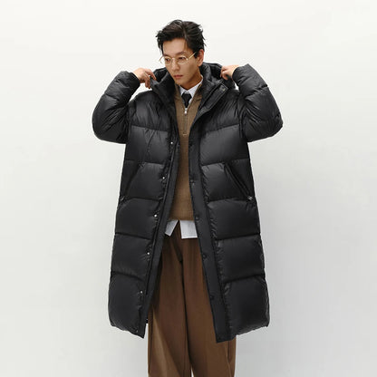Semir Down Jacket Men Winter 90% Down Fill Goose Down Thickened Water-Repellent Anti-Static Long Hooded Outerwear Men'S Wear