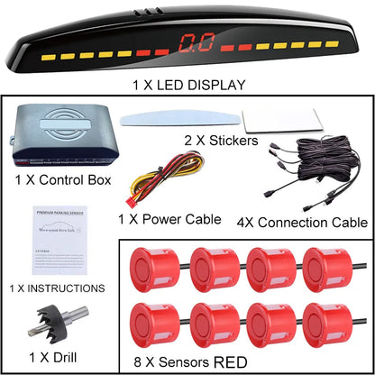 22mm Smart Parking Sensor 12V Universal Car Safety Assistant Visual Audible Alert Easy Install for Safe Driving