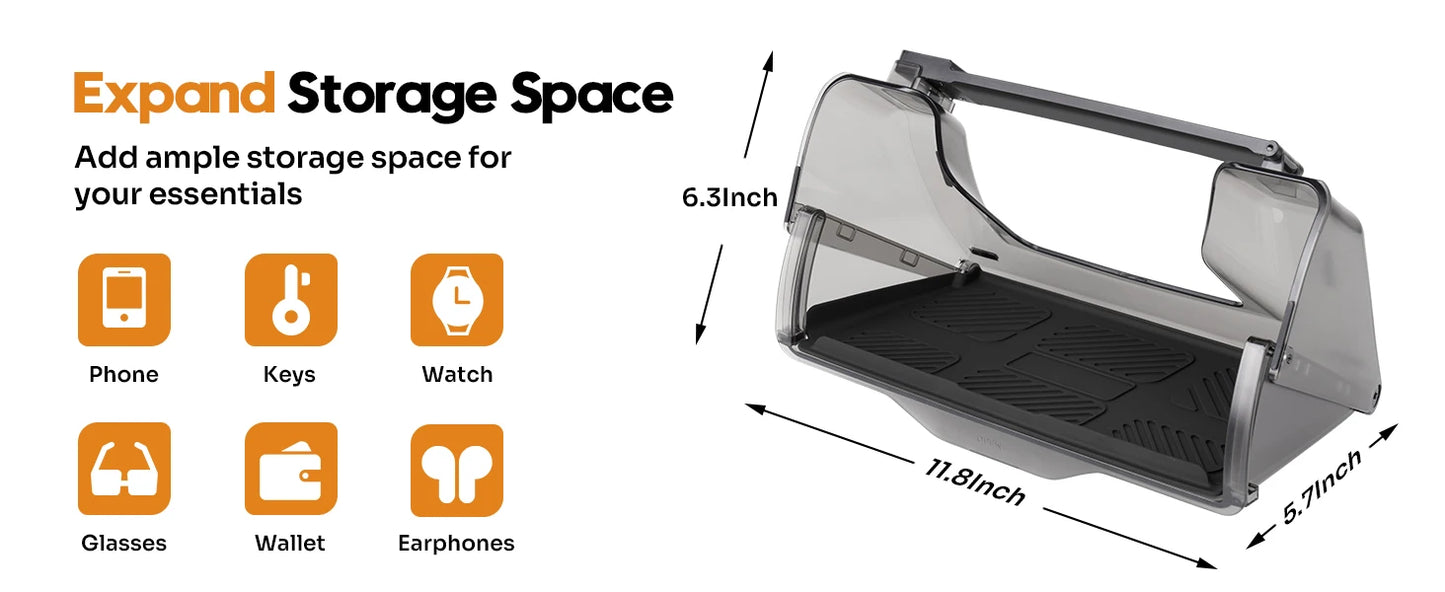 TEEQ Center Under Screen Storage For Tesla Model 3 Highland Model Y Tray Storage Box Behind The Screen Storage Box Accessories