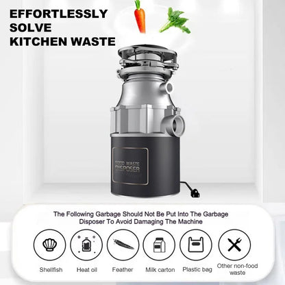 Turbocharged Food Waste Disposer 560W Kitchen Garbage Grinder Bladeless Dishwasher For Anti Blockage Anti Odor For Home Sink