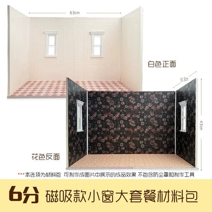 1/6 DIY Dollhouse Material Package Set Doll House Model Furniture Accessories Bjd Ob11 Blyth Soldier Lol Background Miniatures
