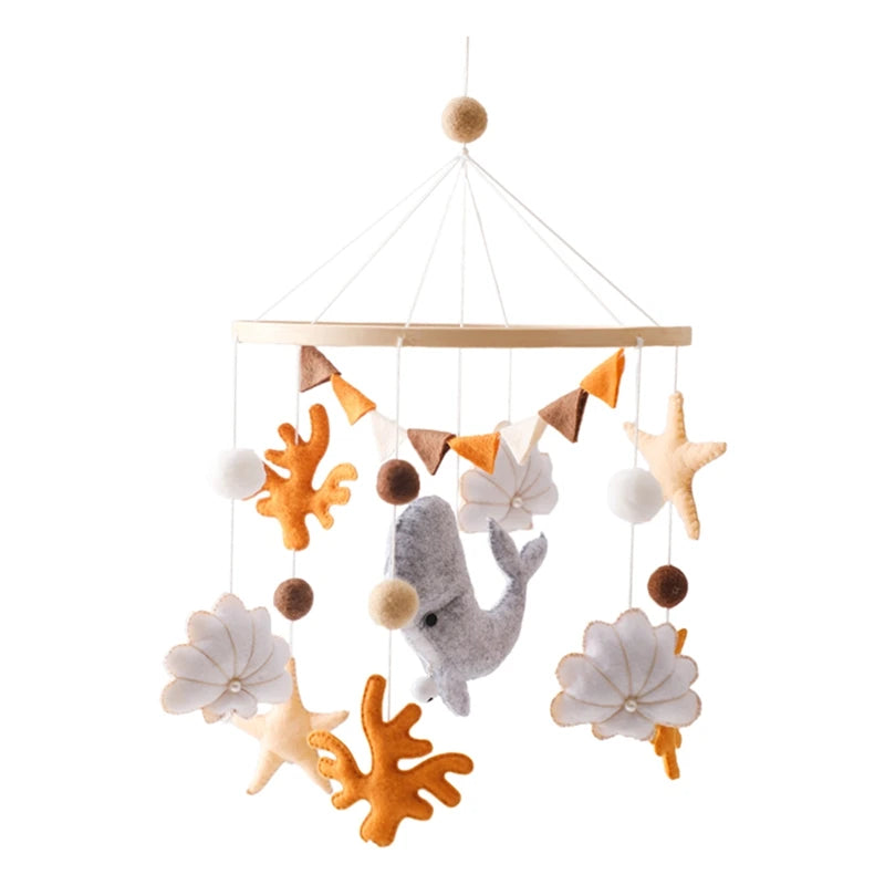 Baby Crib Mobile Rattle Toy 0-12Months Infant Soft Felt mobile Teddy Bear Bed Bell Hanging Toy Holder Bracket Crib Toy Gift