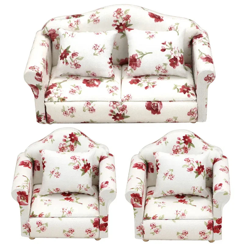 1:12 Mini Cute Dolls Sofa Pillows Set Simulation Dollhouse Furniture Toys Miniature Doll House Accessories Children Toys Gift