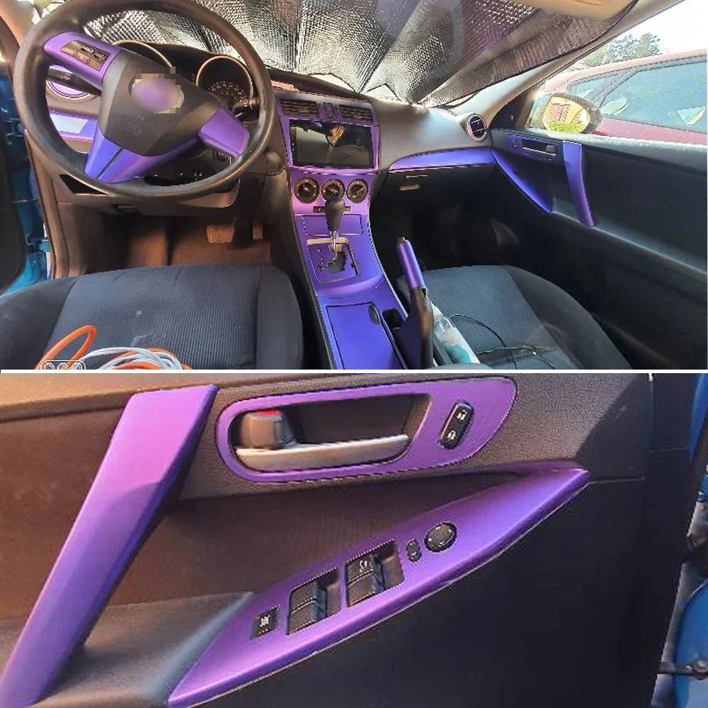 For Mazda 3 2010-2015 Interior Central Control Panel Door Handle Carbon Fiber Stickers Decals Car styling Accessorie