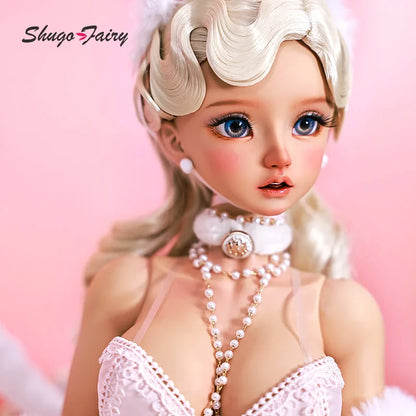 BJD Nata Vintage Collection Toy for Girl Pink SecExamen Lace, Goddess Toy for Girl Attractive Home Gown, 1/3 BJD Full Set