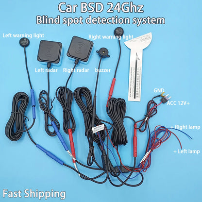 Car BSD 77Ghz 24GHz Millimeter Wave Radar Blind Spot Detection System Change Lane Safer BSM Blind Spot Monitoring Assist Driving