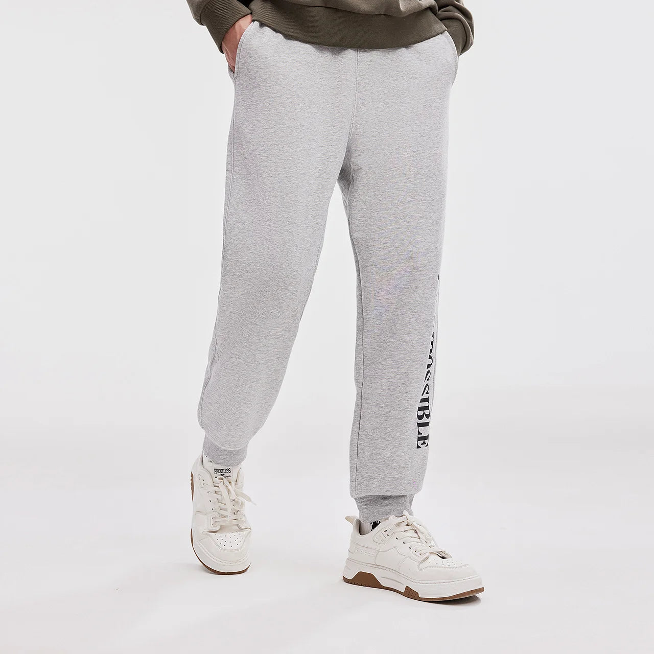 Metersbonwe Men's Fleece-Lined Tapered Pants with Side Print Autumn Winter Thermal Joggers Comfortable Cuffed Sport Sweatpants