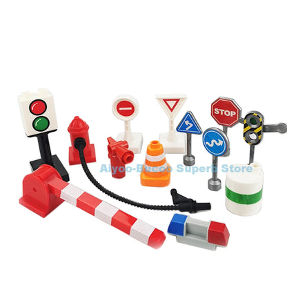 Big Size Building Blocks Train Railway Transport Set Track Parts Electric Locomotive DIY Assemble Interaction Toys For Children