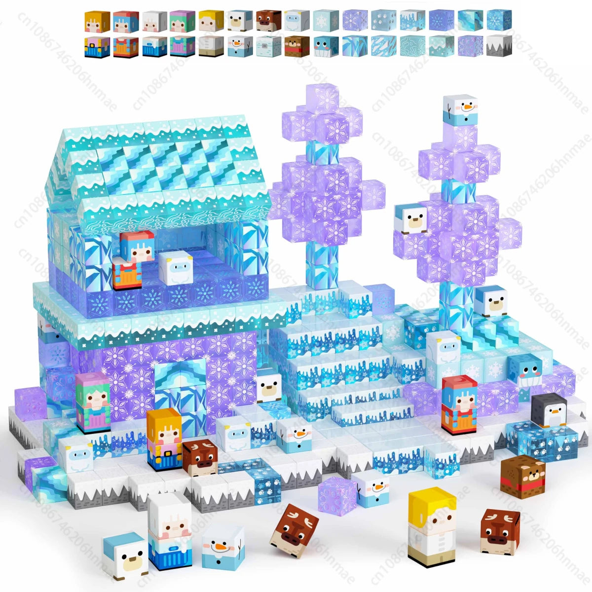 Magnetic Building Blocks New Mine World Magnetic Snow Ice Castle Construction Brick Cube STEM Boy Girl Children Toy Set Gift