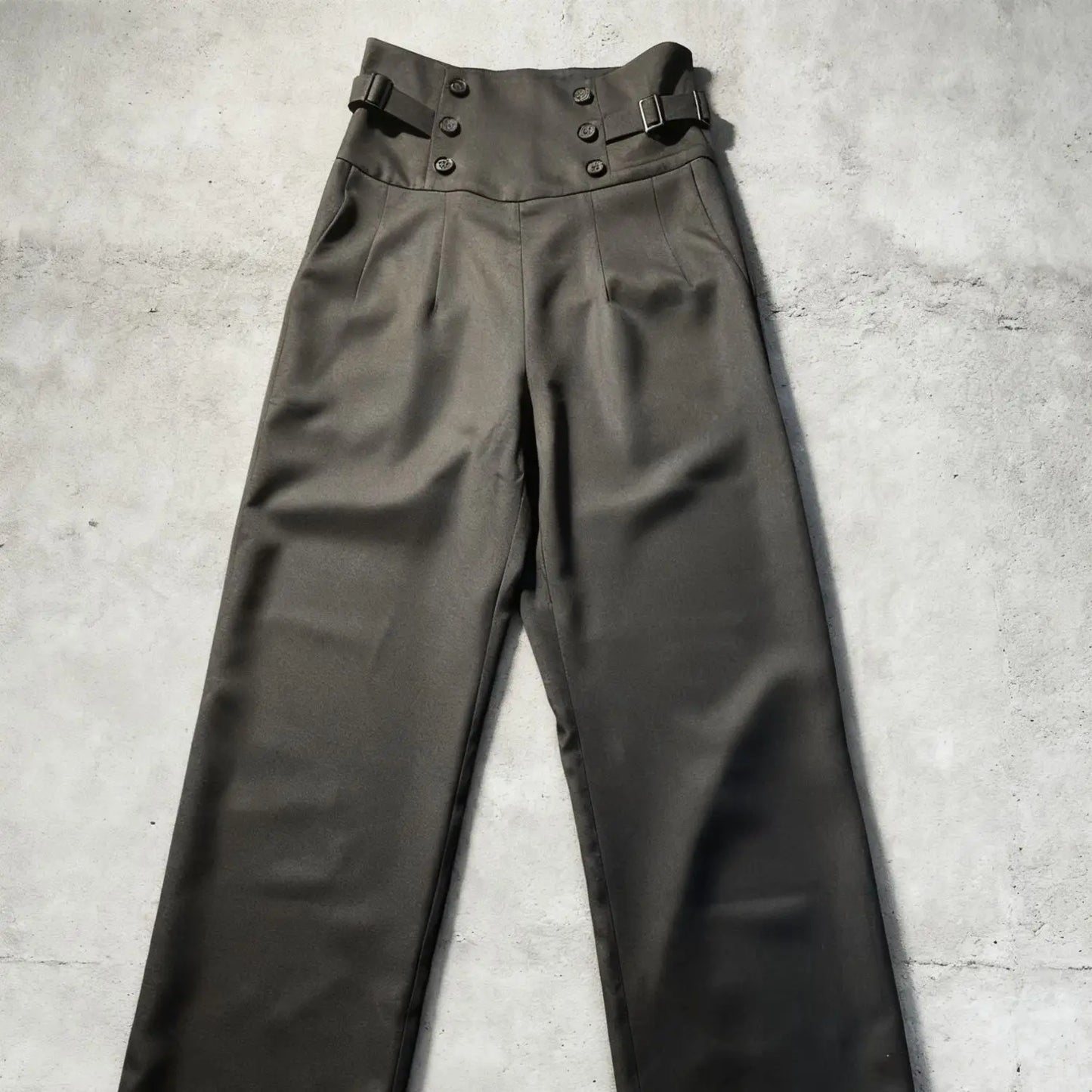 Spring Autumn Lolita Black Versatile High Waist Long Pants Y2K Vintage Trousers Court British Style Straight Pants for Women