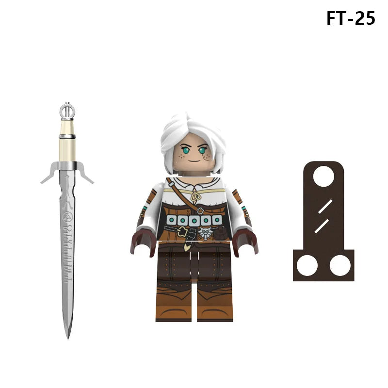 New Movies Witcher Geralt Ciri Anime Figs Bricks Dolls Mini Action Toy Figura Building Blocks Assembling Toys Birthday Gift