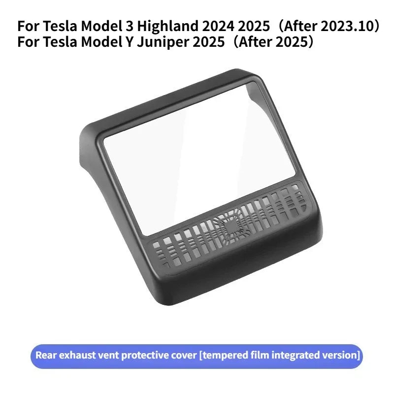 Rear Screen Tempered Film Protective Cover for Tesla Model Y Juniper Model 3 Highland 2025 Rear Air Vent Cover Car Accessories
