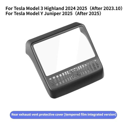 Rear Screen Tempered Film Protective Cover for Tesla Model Y Juniper Model 3 Highland 2025 Rear Air Vent Cover Car Accessories