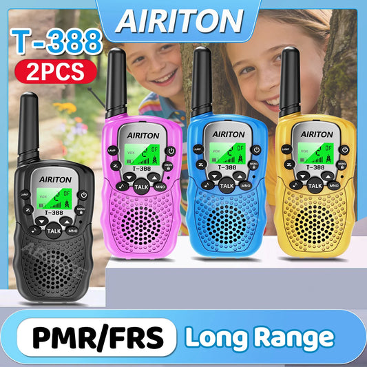 2PCS AIRITON T388 Mini Walkie Talkie Children Toy Gift Kids FRS PMR Long Range VOX Handheld Two Way Radio For Boys Girls