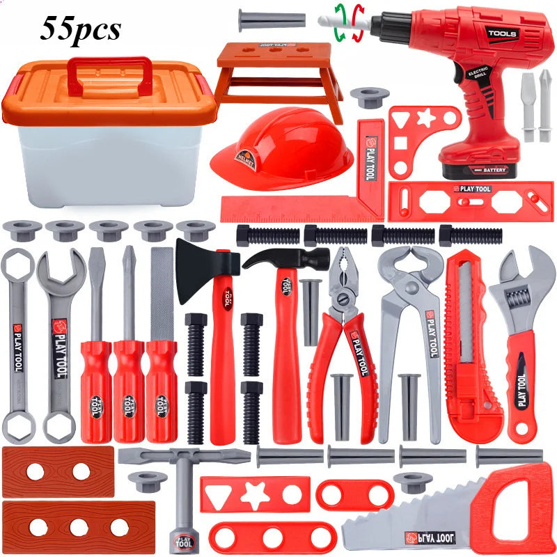 Repair Tool Set Pretend Play Toy Playset Power Drill Screwdriver for Build Simulated Construction Toys Birthday Gift