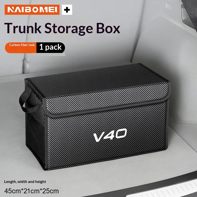 Car trunk foldable storage box suitable for Volvo V40 multifunctional storage bag large capacity storage box
