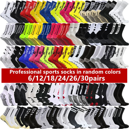 6/12/18/24/26/30pairs Non Slip Sport Socks For Men Women Football Soccer Basketball Sports Gear