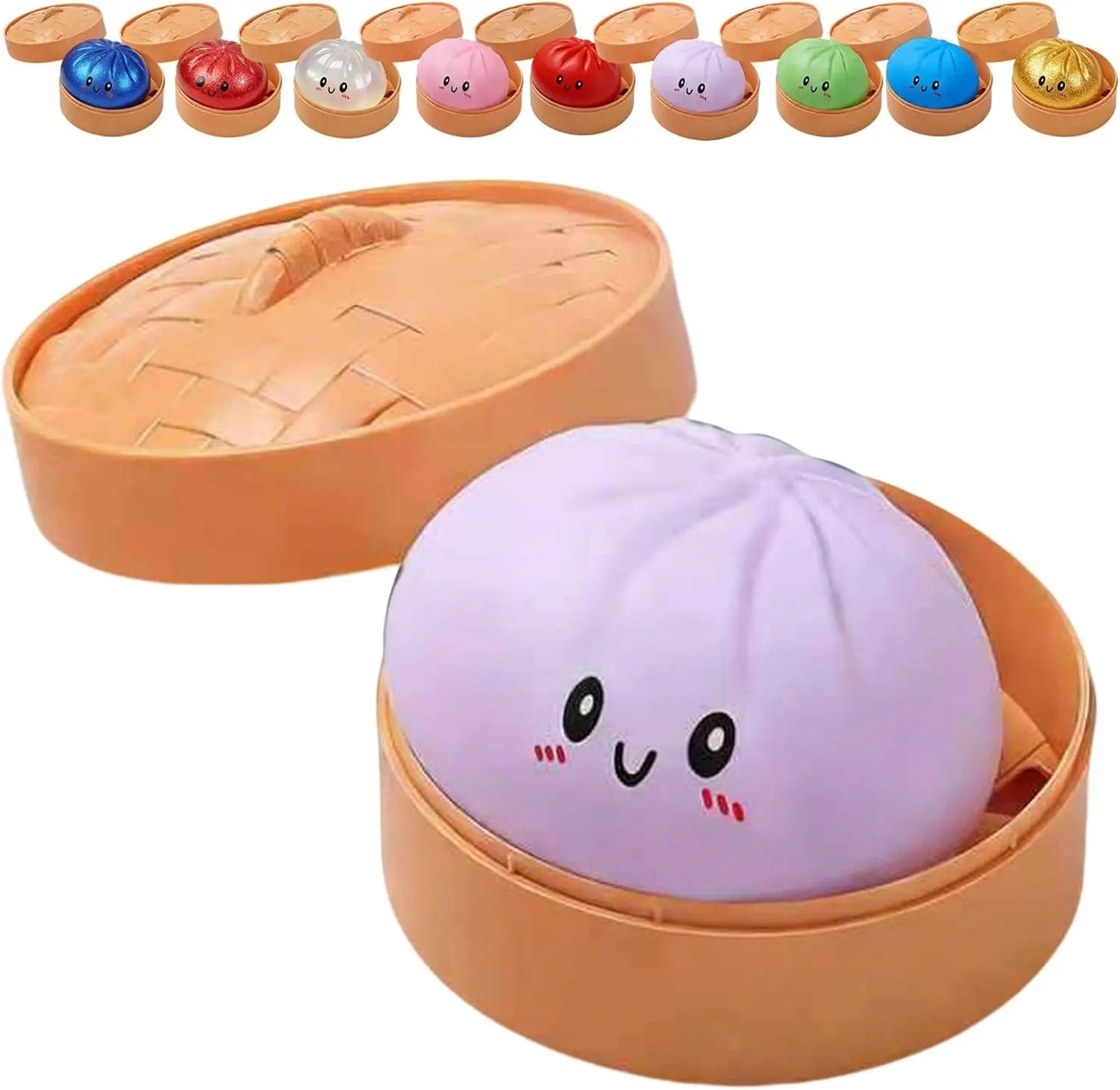 Glitter Dumpling Squishy Toy with Box Soft Sensory Squeeze Stress Relief Fidget Toy Cute Dumpling Slow Rising Gift for Kids Adul