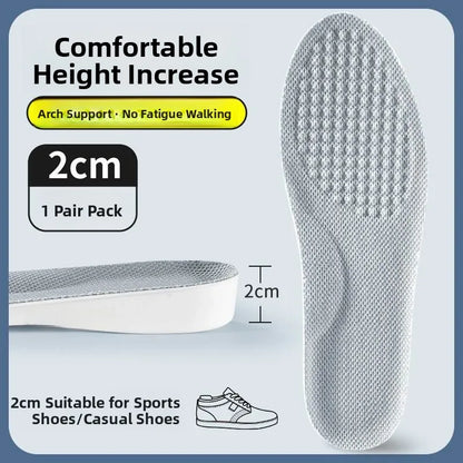 Elevated Insole Shoe Insert Hard Bottom Unisex Invisible 2cm Heightening Pad Comfortable All-Season Footwear Accessory