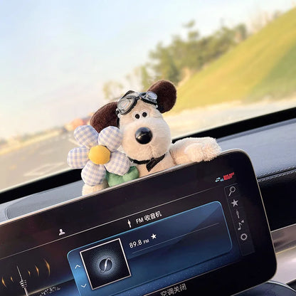 Cute Puppy Rearview Mirror Ornament, Lying Doll, Car Decoration, Central Control Screen Car Doll, Interior Accessories for Women