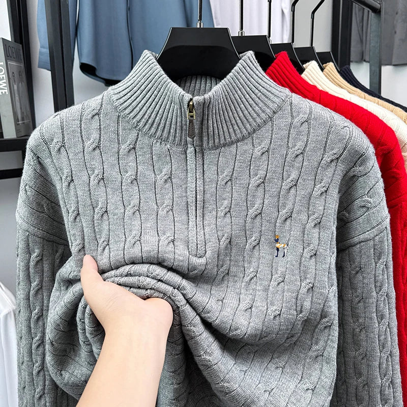 2025Autumn and Winter New Fashion Brand Men and Women Same Style Couple Shirt Fried Dough Twists Embroidery Dog Logo Top Sweater