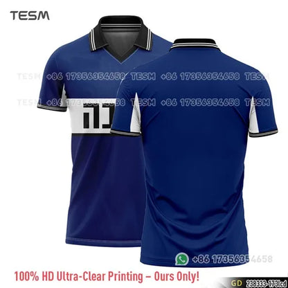 Summer Sports POLO Shirt Men Casual Short Sleeve Lapel Printed T-shirt Striped Retro Fashion Top Outdoor Team Breathable POLO