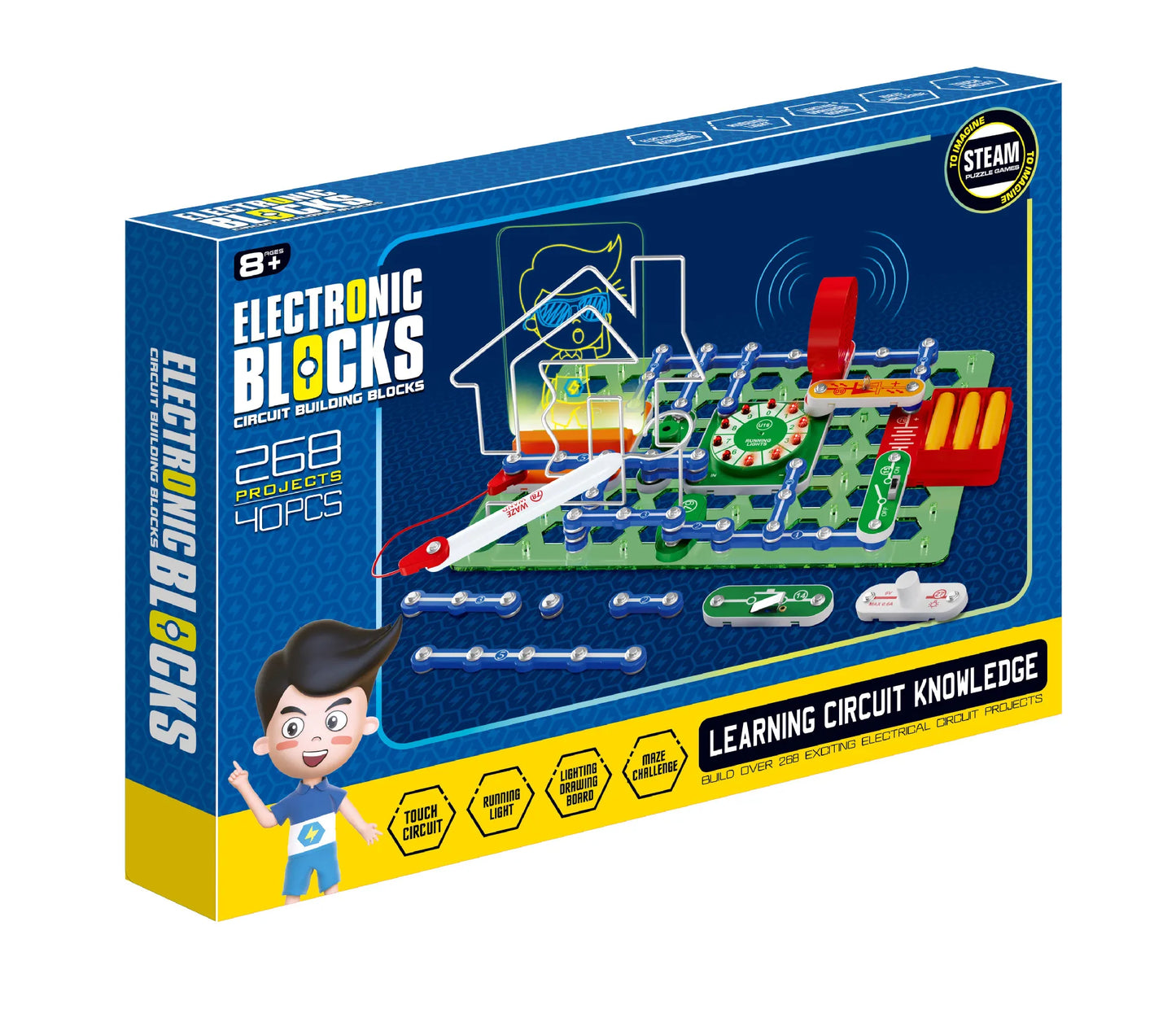 Puzzle New Circuit Electronic Building Blocks Scientific Experiment Education Children Assemble Toys Electronic Exploration 8+