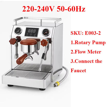 CAFOVO E110 9Bar Commercial Espresso Machine Dual Boiler Rotary Pump PID Control for Café Built-in flow Meter 220V 110V