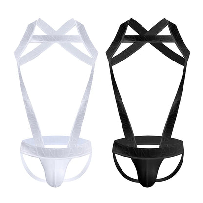 Men's Harness Straps Sexy Body Bondage Bra Underwear Nightclub Erotic Costume Hollow Out Performance Tank Top Clothing Corset