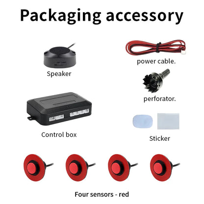 16.5mm 4 Parking Sensor Car Reverse Radar Sound Silent Mode Waterproof 12V Safe Parking Assist For Car Truck Van RV