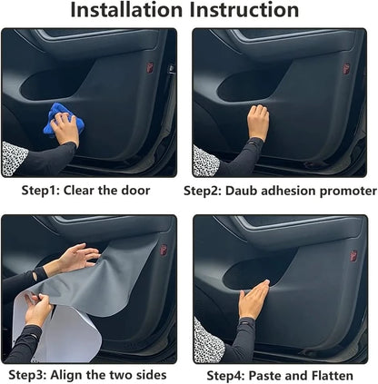 For Tesla Model YL 6-Seater Car Door Anti-Kick Pad Leather Sticker Trim Kit Side Door Protector Cover Car Interior Accessories