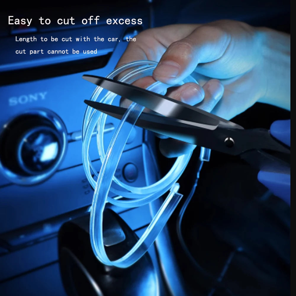 5V DIY LED Strip Car Interior Atmosphere Lighting Flexible Light Line Tube With USB Auto Decoration Ambient Lamp 1M/2M/3M/5M2026